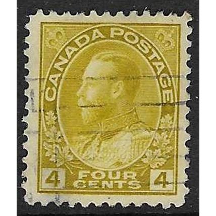 CANADA 1922-31 GV 4c OLIVE YELLOW USED SG249