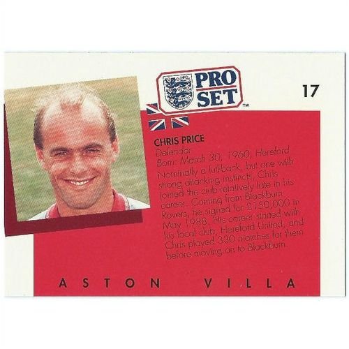 1990/1991 Pro Set Footbal - #17 - Chris Price