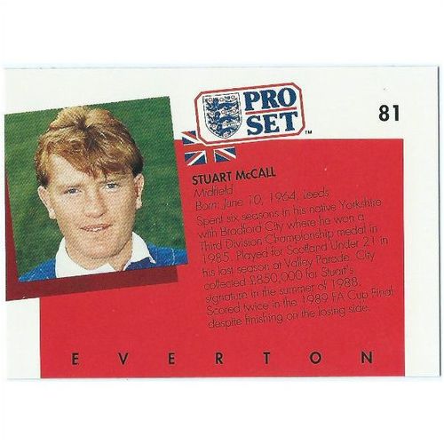 1990/1991 Pro Set Footbal - #81 - Stuart McCall