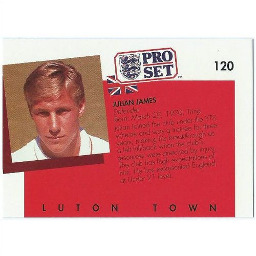 1990/1991 Pro Set Footbal - #120 - Julian James