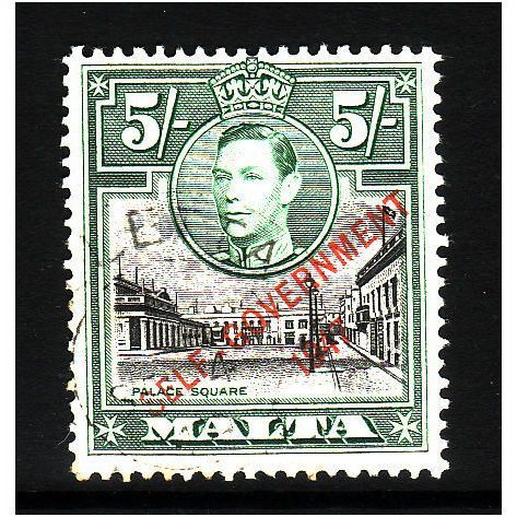 MALTA 1948 SG 247 5s BLACK AND GREEN FINE USED#1