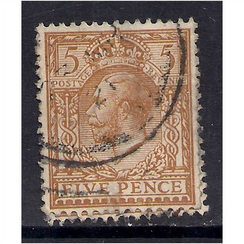 GB 1912 - 24 KGV 5d Brown Used stamp WMK 100.(H897 )