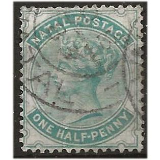 Natal 1884 SG97 1/2d Blue-Green Wmk Crown CA Fine Used . .. .