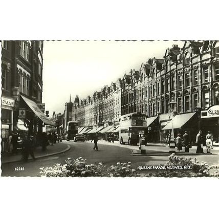 LONDON Muswell Hill Queens Parade Postcard (Harvey Barton 62244))