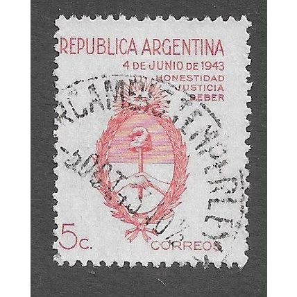 ARG 1943 5c '1943 REVOLUTION ' FINE USED (EBID79-066)