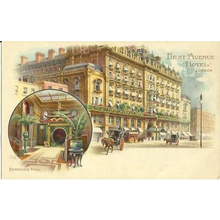London FIRST AVENUE HOTEL Art Postcard