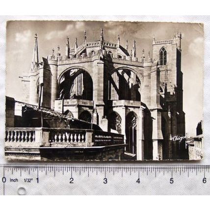 old postcard Narbonne Cathedral