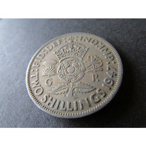 1947 GEORGE VI TWO SHILLINGS - COIN - 3 FREE POST. O