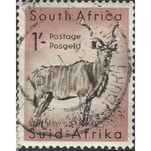 SOUTH AFRICA, MAMMAL, Greater Kudu, pink 1954, 1/-, #3