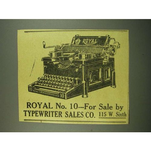 1915 Typewriter Sales Co. Royal No. 10 Typewriter Ad