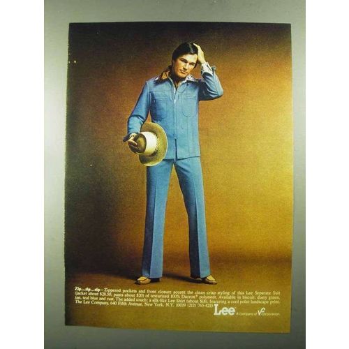 1976 Lee Separate Lees Suit Ad - Zip Zip Zip