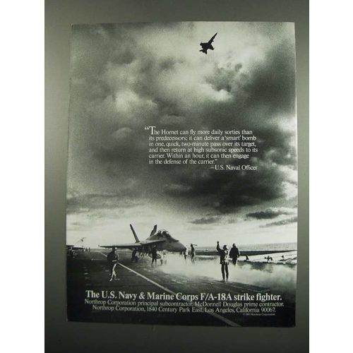 1984 Northrop F/A-18A Strike Fighter Ad - The Hornet