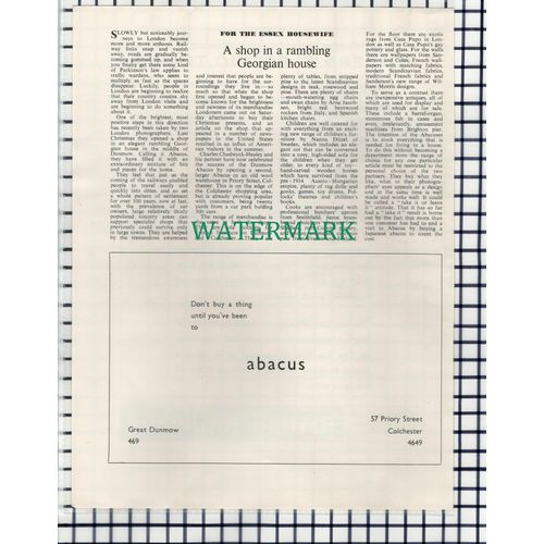 (7123) Abacus Shop Great Dunmow Essex Advert Chadwyck-Healey - 1964 Cutting