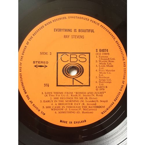 RAY STEVENS - EVERYTHING IS BEAUTIFUL (UK STEREO VINYL LP, 1970)