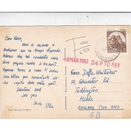 Madesimo Italy Postcard posted 1982 VGC