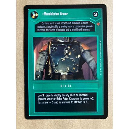 Star Wars CCG: Cloud City Limited # Mandalorian Armor (A) dark 1997 decipher