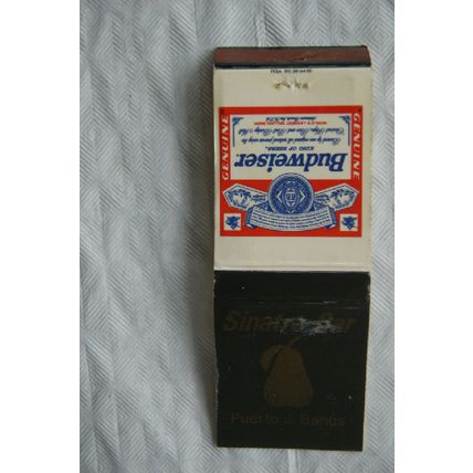 Matchbook cover Sinatra Bar, Puerto J. Banus - Budweiser