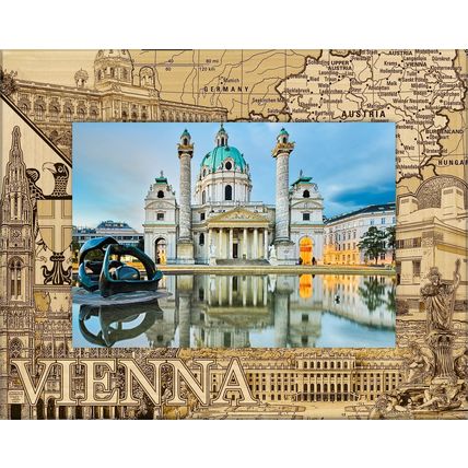 Vienna Laser Engraved Wood Picture Frame Landscape (5 x 7)