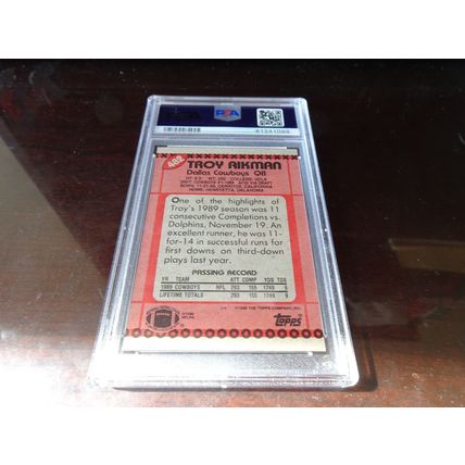 1990 Topps Football Card # 482 Troy Aikman PSA Mint (9) Dallas Cowboys