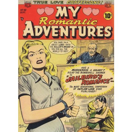 My Romantic Adventures 1950s Comic Court Jailbird Prison Postcard