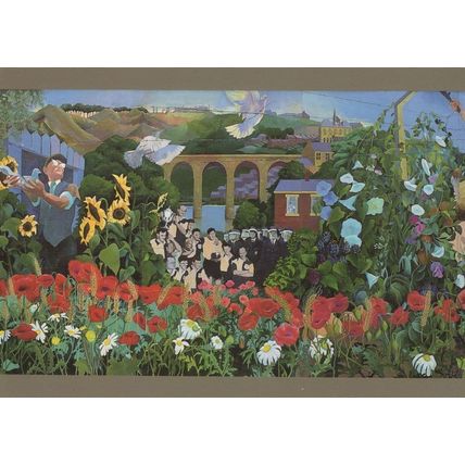 Construction Of County Durham Peace Mural Postcard