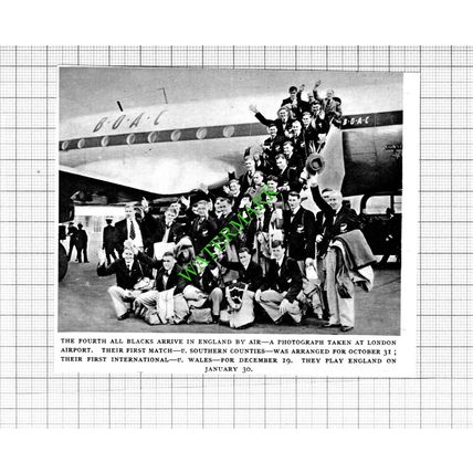 The Fourth All Blacks London Airport - 1953 Cutting