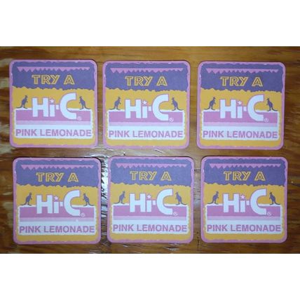 Jack & Coke Drink Coasters! Vtg. Hi-C Lemonade/Coke - Indoor/Outdoor Man Cave