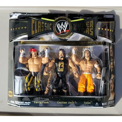 wwe classic superstars 3 pack terry funk, cactus jack & sabu wrestling figures