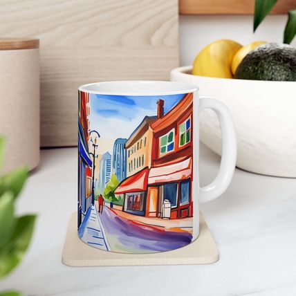 At the Cafe Vancouver British Columbia #34 Mug Ceramic Coffee Mug 11oz