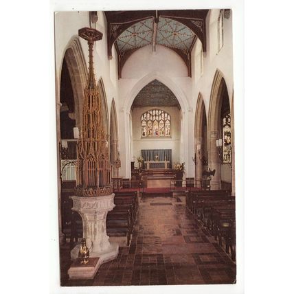 St Gregory's Church Interior Sudbury Postcard Suffolk