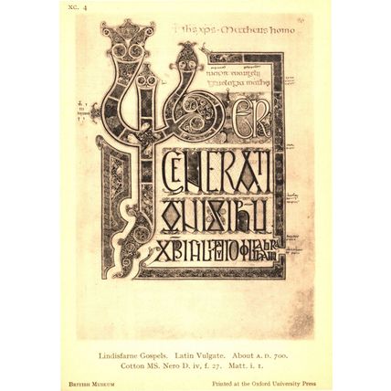 Lindisfarne Gospels Latin Vulgate Manuscript 700AD Old Postcard