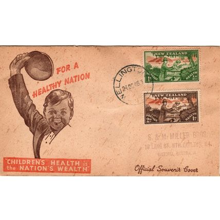 New Zealand 1946 Children's Health ,First Day cover