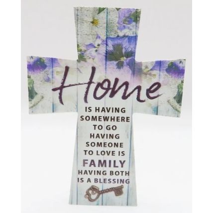 Home Cross with Sentimental Verse Freestanding 10CM Gift ChristianHome Decor