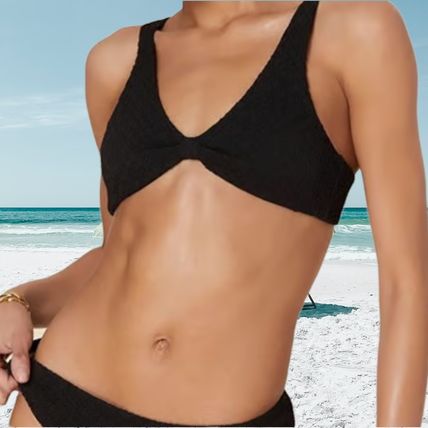 Andie Swim The Amor Top Black Popcorn Size Small