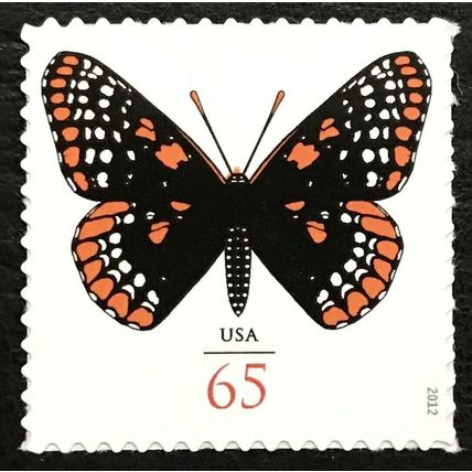 Baltimore Checkerspot Butterfly Pack of Ten 65 Cent Stamps Scott 4603