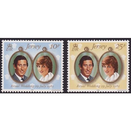 Jersey Charles and Diana Royal Wedding 2v 1981 MNH SG#284-285