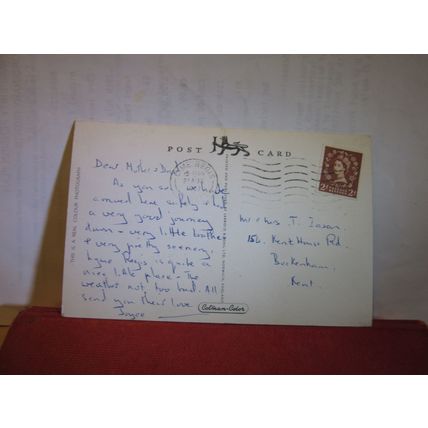 THE COBB, LYME REGIS used vintage postcard by Jarrold 1957 pm =