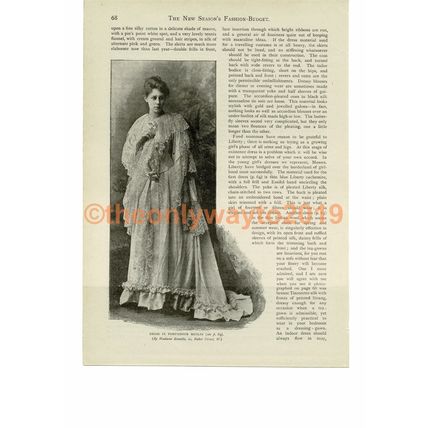 Pompadour Muslin Dress, Victorian Fashion, Book Illustration (Print), c1893
