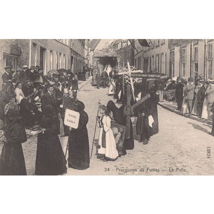 Procession De Furnes La Pieta Belgium Old Postcard