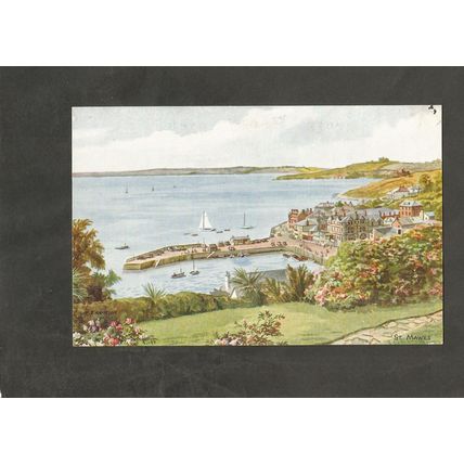 Postcard Cornwall Salmon Watercolour Series St Mawes