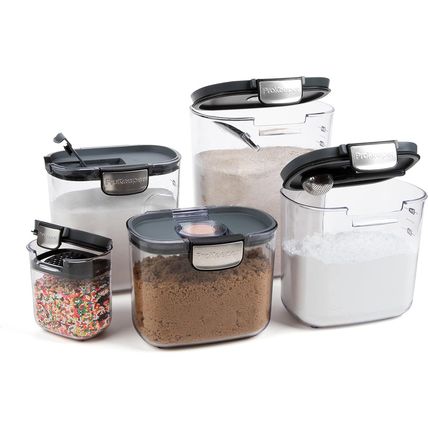 Prokeeper+ 9-Piece Airtight Food Storage Container Set – Clear Plastic Flour and