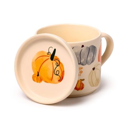 Autumn Harvest Porcelain Mug 8.3 CM &Coaster Set MIcrowave & Dishwaher Safe Gift