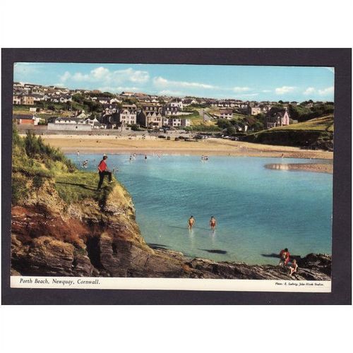 CORNWALL POST CARD - PORTH BEACH , NEWQUAY - NICE COLOURED PHOTO - UNUSED