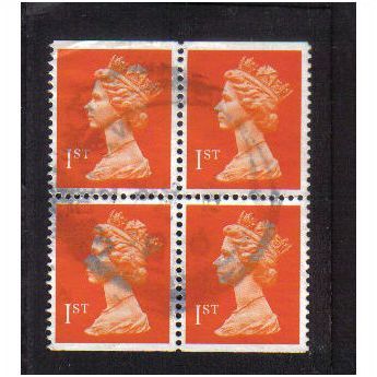 1990 GB DEFINIVE 1ST CLASS BOOKLET BLOCK F/U SG-1512