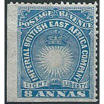 British East Africa 1891 SG12 8a Blue Mounted Mint ... .