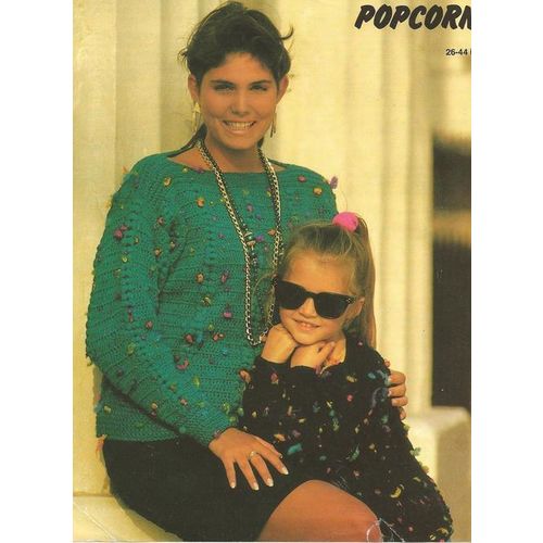 Yarn Crochet Sweater PATTERN Popcorn