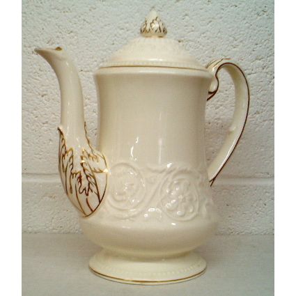 VINTAGE ' WEDGEWOOD PATRICIAN ' RAISED PATTERN GOLD VINE COFFEE POT