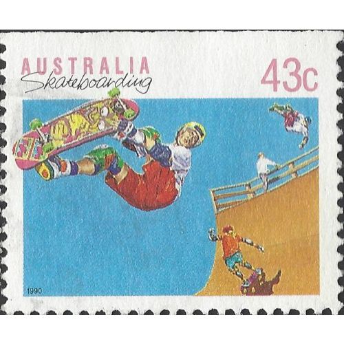 AUSTRALIA, SPORT, Skateboarding, blue 1990, 43c
