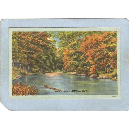 Rhode Island Warren Postcard Greetings From Warren R I~1161