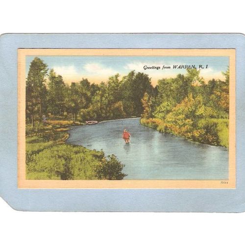 Rhode Island Warren Postcard Greetings From Warren R I~1163